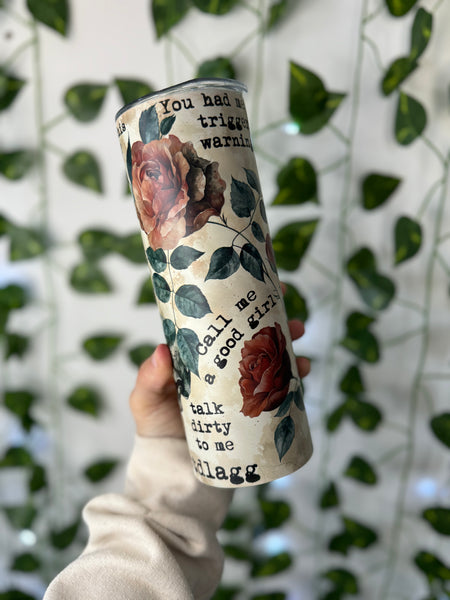 Skelly and Roses 20oz Sublimation Tumbler