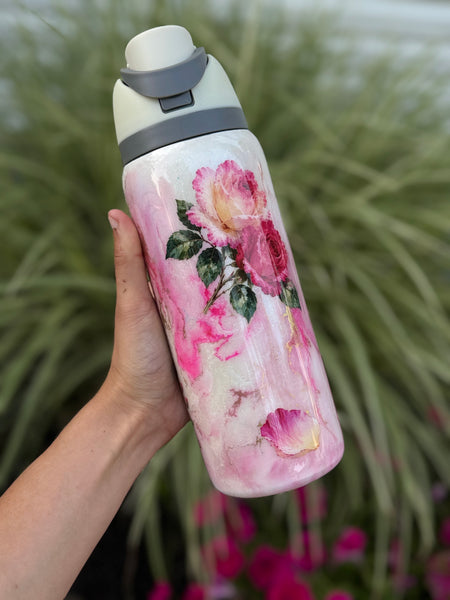 Bloom Beautifully Swirl 32oz Tumbler *needs 1 coat*