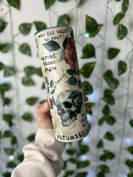 Skelly and Roses 20oz Sublimation Tumbler