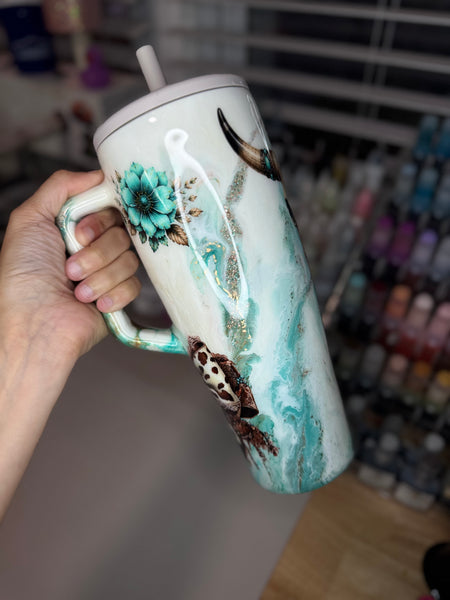 Teal Marble 40oz Era Brumate Tumbler *needs 1 coat* (Copy)