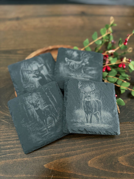Whitetail Deer Slate Coasters