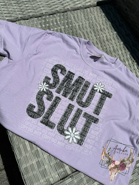 Smut Slut faux embroidery T-Shirt