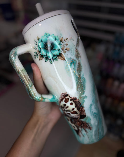 Teal Marble 40oz Era Brumate Tumbler *needs 1 coat* (Copy)