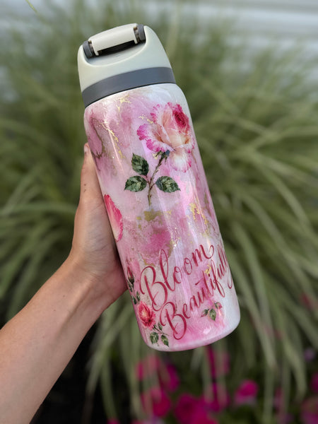 Bloom Beautifully Swirl 32oz Tumbler *needs 1 coat*
