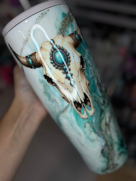 Teal Marble 40oz Era Brumate Tumbler *needs 1 coat* (Copy)