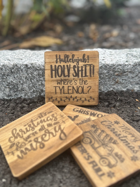 Christmas Movie Wood Coasters