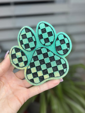 Checkered Paw Print Freshie