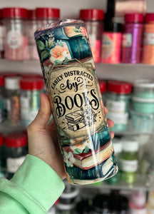 Distracted by Books 20oz Sublimation Tumbler