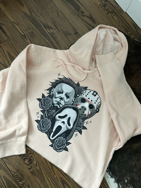 Horror Group Cropped Hoodie