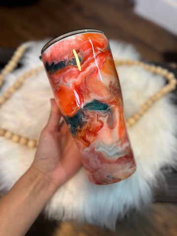 Orange and teal 30oz Tumbler RTS