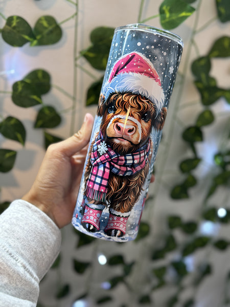 Christmas Cow Sublimation Tumbler