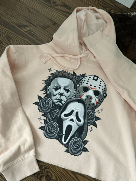 Horror Group Cropped Hoodie