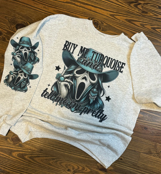 Turquoise Ghost Crewneck