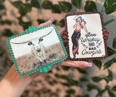 Good Whiskey Bad Cowgirls Frame Freshie