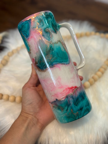 Coral And Teal 20oz Tumbler RTS