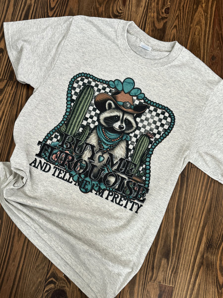 Pretty Turquoise Racoon T-Shirt