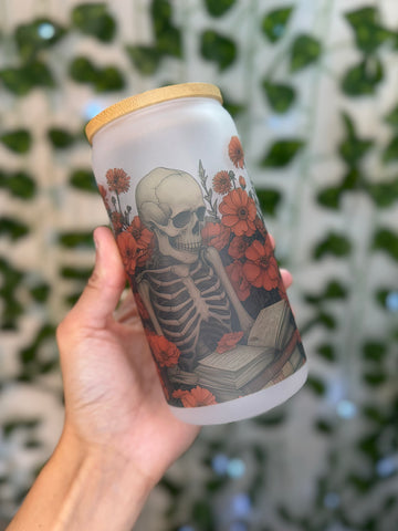 Skelly Book Glass Can Tumbler