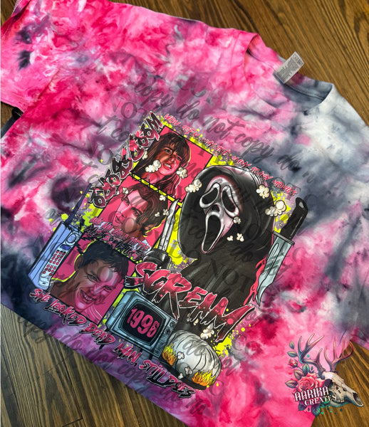 Pink & Black Scream Dyed T-Shirt