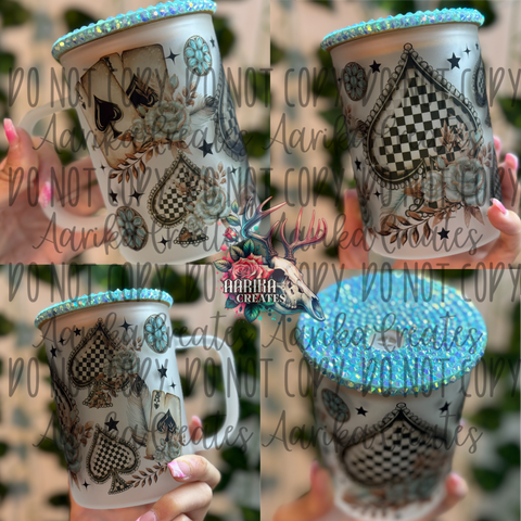 Checkered Spade Frosted Mug