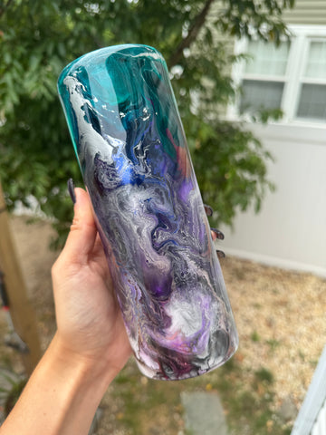 Twisted Peacock Ink Swirl 20oz Tumbler RTS