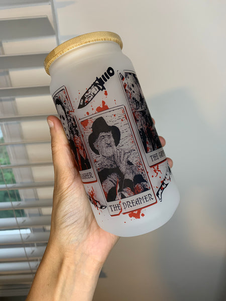 Horror Cards Glass Can Tumbler