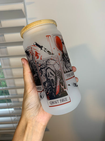 Horror Cards Glass Can Tumbler