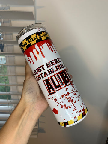 True Crime Alibi 20oz Sublimation Tumbler