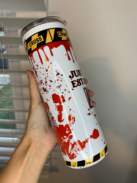 True Crime Alibi 20oz Sublimation Tumbler