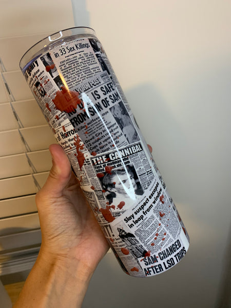 Serial Newspaper Sublimation Tumbler