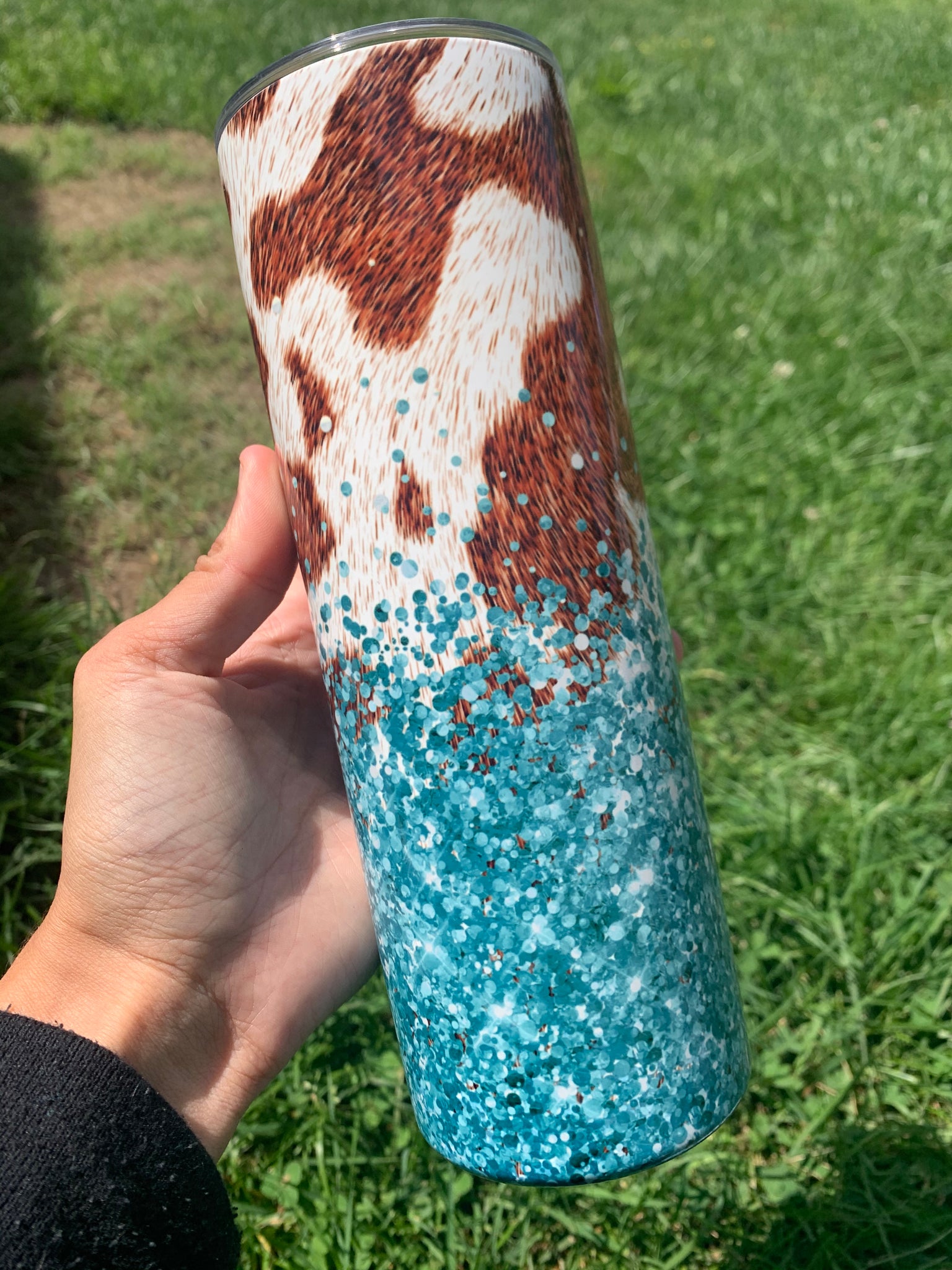 Cowhide Glitter Ombré Tumbler